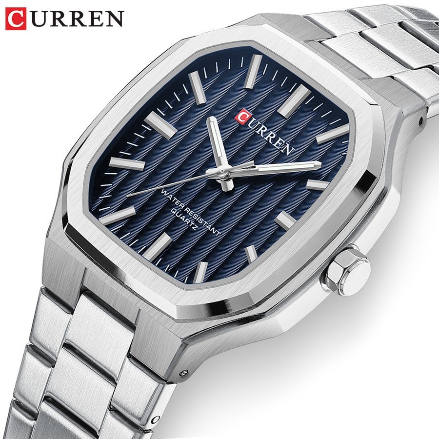 Curren/Curren 8458 นาฬิกาผู้ชายแฟชั่นนาฬิกาวงเหล็กธุรกิจนาฬิกาผู้ชายควอตซ์นักเรียน
