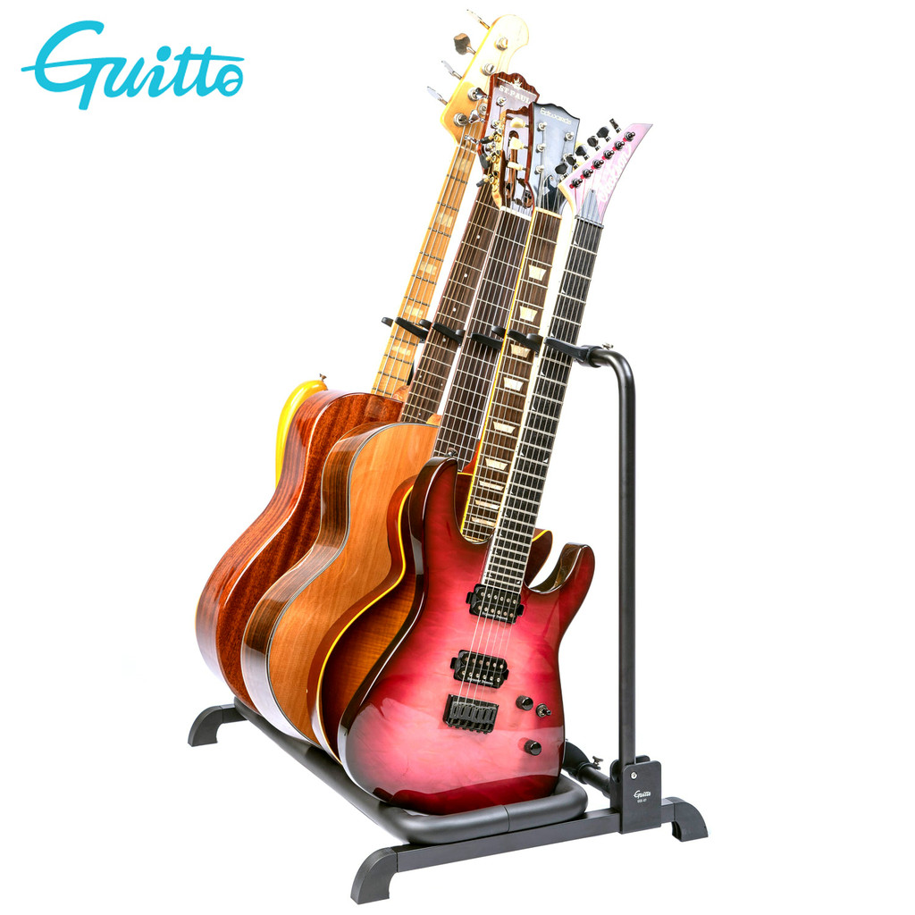 Guitto GGS-11 Guitar Stand & Case Rack ขาตั้งกีตาร์ แบบเรียงแถว 7 ตัว แต่ละช่องปรับเพิ่มลดความกว้างได้ มีโฟมรองส่วนสัมผั