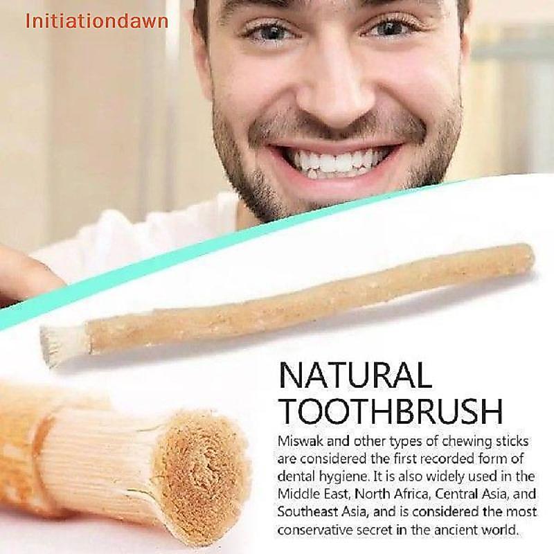 [Initiationdawn] แปรงสีฟัน Miswak ธรรมชาติแบบพกพา 1 ชิ้นฟันแบบดั้งเดิม Whitener & Manual Tooth Care Stick สําหรับการเดินทาง