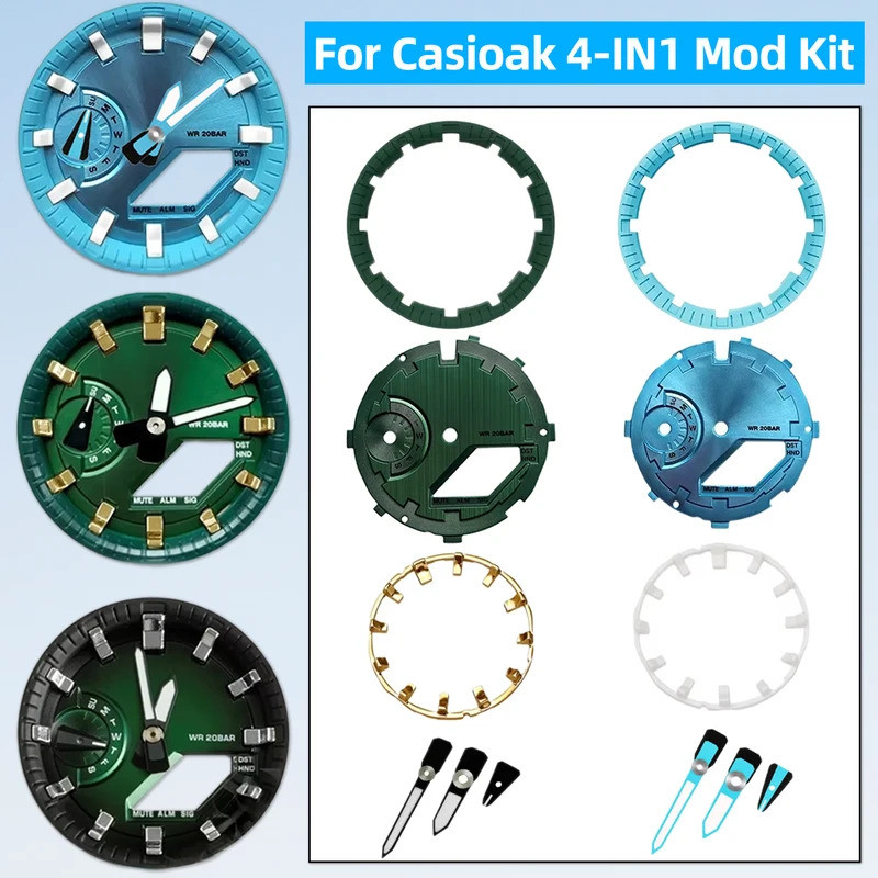 GA2100 GA-2110 DIY Luminous Mod Kit สําหรับ Casio G-shock GA-2100 GA-B2100 โลหะ Dial Index แหวนชุด B