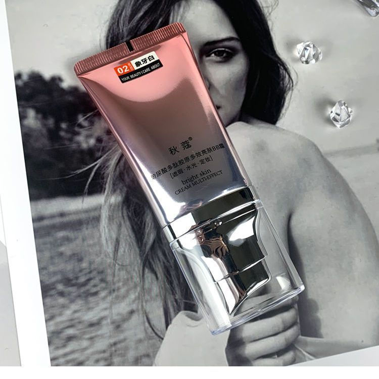 [ขายดีขายดี] Qiukou Hyaluronic Acid Peptide Collagen Multi-Effect Brightening BB Cream Snail Fair Fa