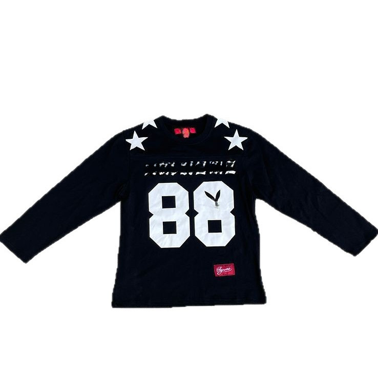 SU PLAYB88 Rabbit American Football Sports Top Round Neck Long Sleeve T
