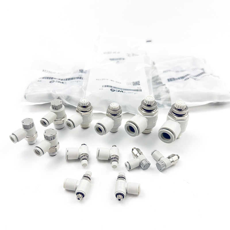 SMC ความเร็ววาล์วปีกผีเสื้อ AS1201F/AS2201F/AS3201F/AS4201F-02-M5-01-03-04SA-06SA-10SA-12SA ข้อต่อนิ