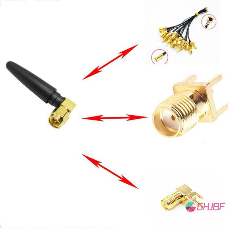 GHJBF] 2.4G WIFI วิทยุเสาอากาศ 2.5DB Gain SMA ชายปลั๊ก Connector มุมขวา คอเต่า Ss นค