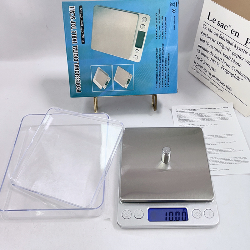 I2000 Electronic Kitchen Scale Gram Number Baking Scale ถาดคู่ในครัวเรือน Gram Scale สแตนเลส Gram Sc