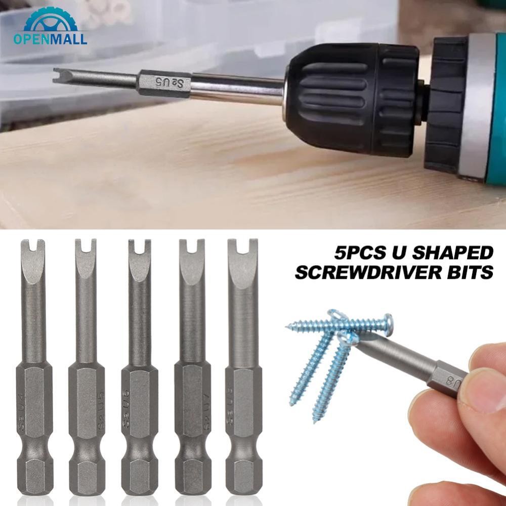 OPENMALL 5 ชิ้น U รูปไขควง Bits 1/4 Hex Magnetic Batch หัวชุดความยาว 50 มม.สําหรับเครื่องมือเครื่องม