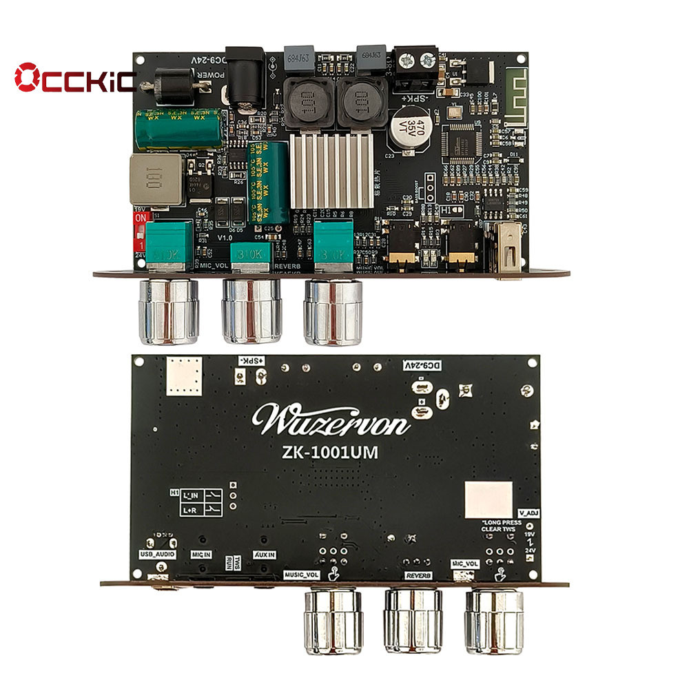 Ockic ZK-1001UM DC 9-24V Single Channel 100W BT Amplifier Board อัพเกรด BP1048 + TPA3116D2 ชิปเครื่อ
