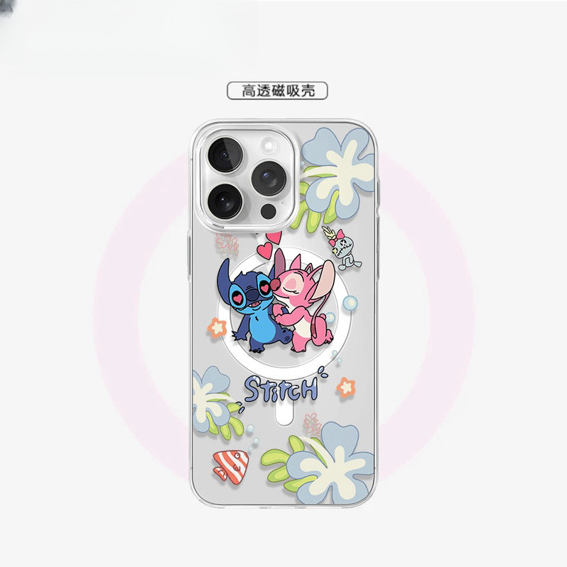 Stitch Magnetic Case เหมาะสําหรับเคสโทรศัพท์ iPhone เหมาะสําหรับ iPhone 16 Pro Max/15/14 Pro Max/13 