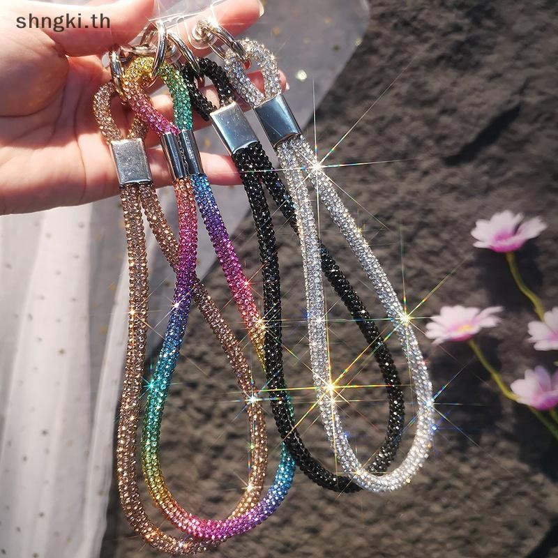 SHNGKI คริสตัล Rhinestone โทรศัพท์ Lanyard พวงกุญแจ null