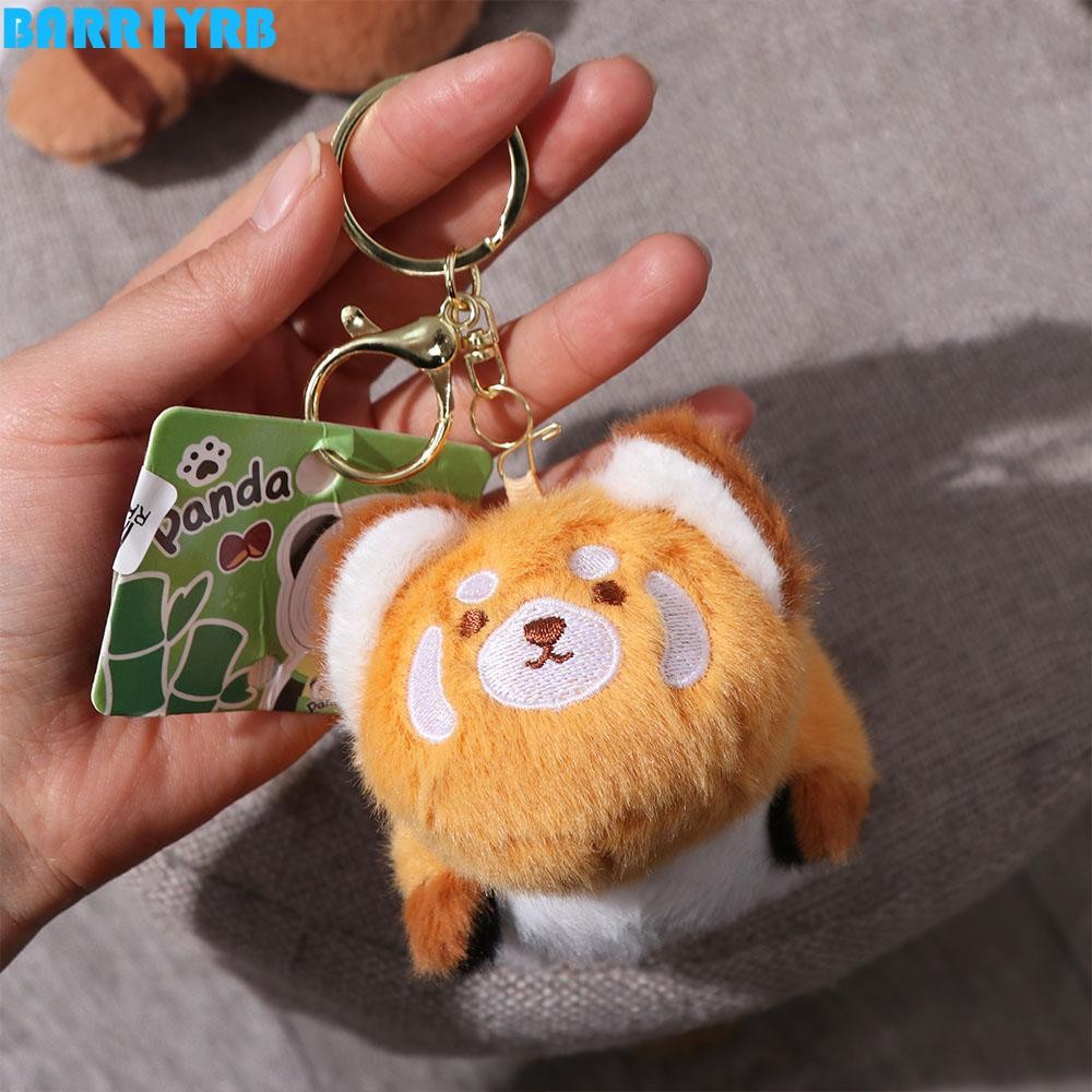 BARR1YRB พวงกุญแจตุ๊กตาแพนด้าสีแดง, การ์ตูนหางเปลี่ยนเป็นเครื่องแต่งกาย PANDA จี้, Creative Soft หูฟังกระเป๋าสัตว์ Red Panda กระเป๋าเป้สะพายหลังตกแต่ง