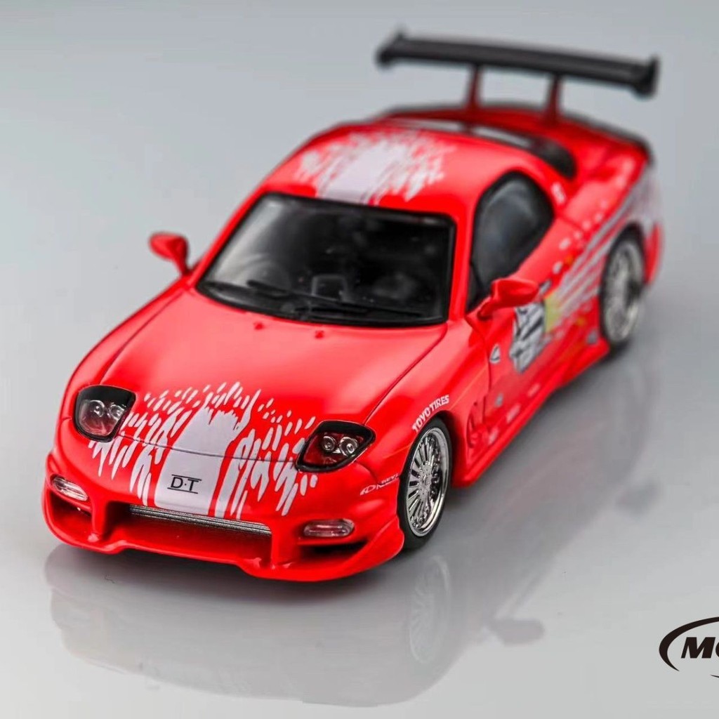 Mortal 1/64 รถโมเดลโลหะผสม Mazda RX7 Veilside Speed Passion รถจําลองสไตล์เดียวกัน