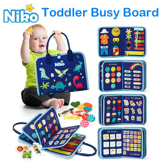 NIKO Busy Board Montessori Toy Early Education Toy Learning Board Activity Busy Book Sensory Toy for Baby Toddler Kids Gifts