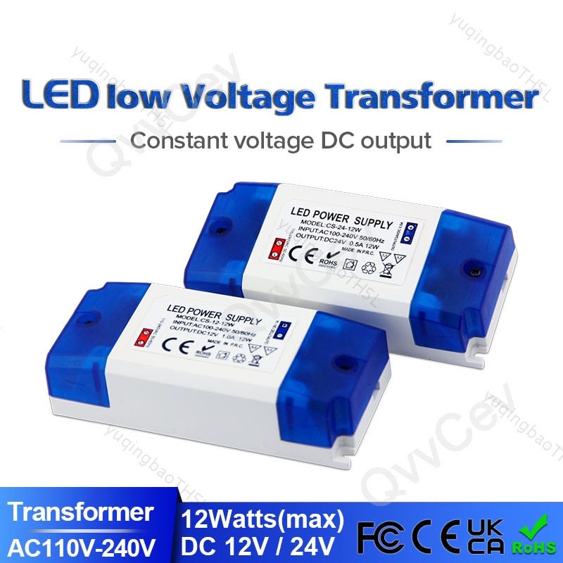1pcs 12W LED Driver Transformer 110-240V AC to DC 12V 1.0A DC 24V 0.5A 12W Switching Power Supply สํ