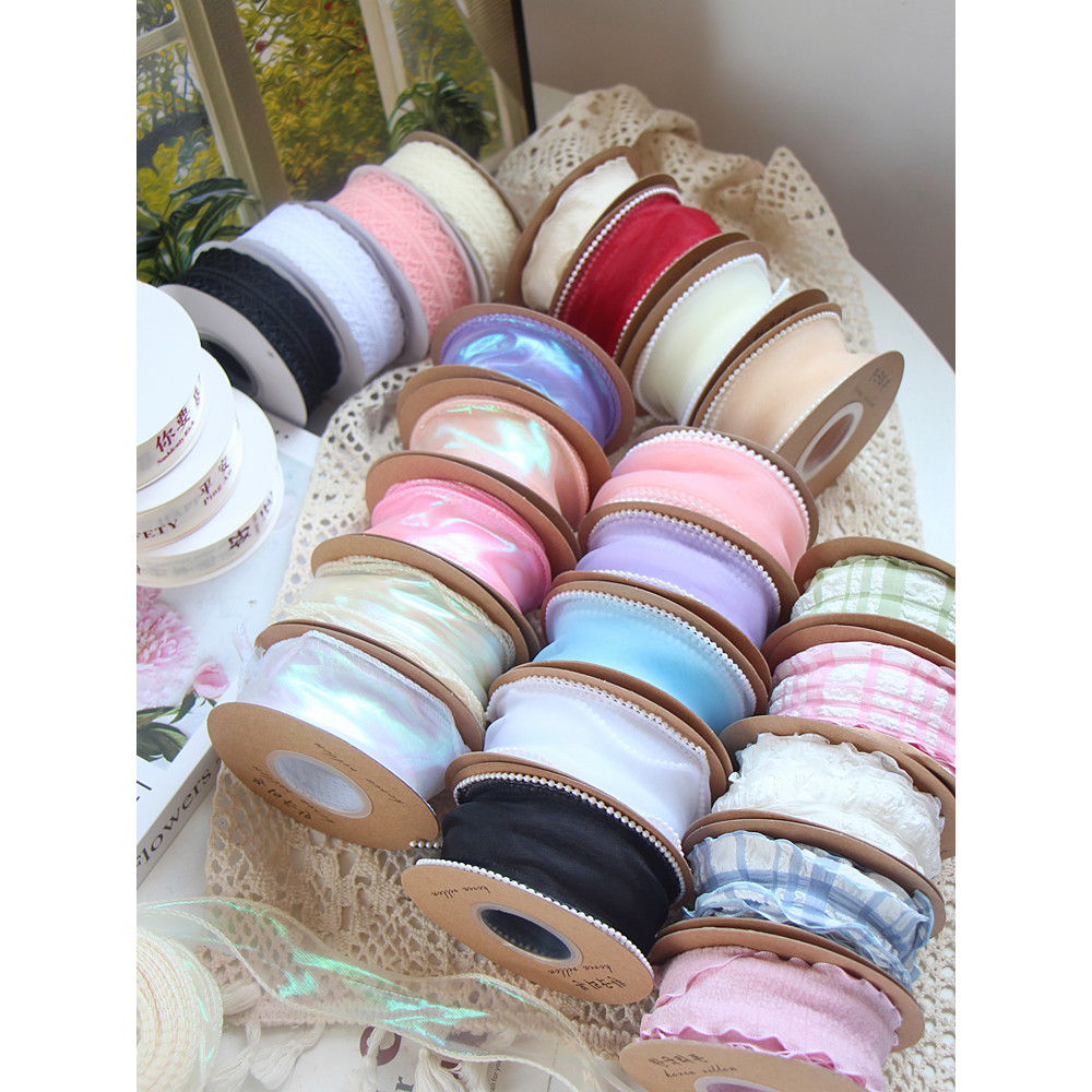 ริบบิ้น 4 cm ริบบิ้นผ้า 4 cm ริบบิ้นลูกไม้พร้อมโบว์สำหรับตกแต่งเค้กวันเกิด - Influencer Fishtail