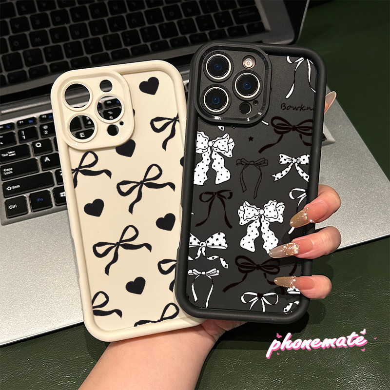 จัดส่งจากประเทศไทย หัวใจสีดำและโบว์ทั่วหน้าจอ for VIVO Y17 Y12 Y15 Y11 Y12i Y100 Y200E Y19s Y29