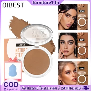 【ของแถมฟรี】แป้งคอนทัวร์ติดทนนาน Qibest, แป้งคอนทัวร์สำหรับแต่งตา, แต่งจมูก, แป้งแต่งหน้า (1 ชิ้น) CelestialNook