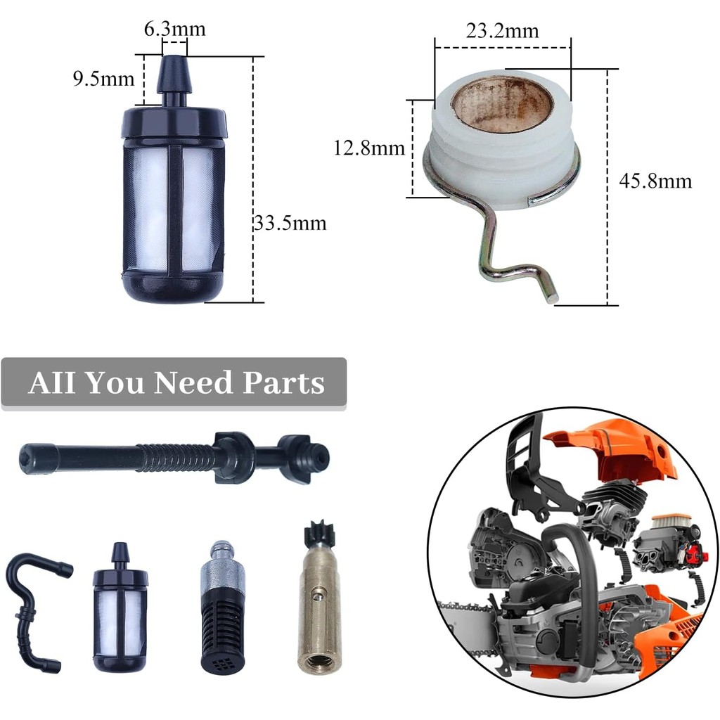 ปั๊มน้ํามันหนอนเกียร์น้ํามันสายกรองการใช้สายสําหรับ Stihl 017 018 MS180 MS170 MS 170 180 Chainsaw อะ