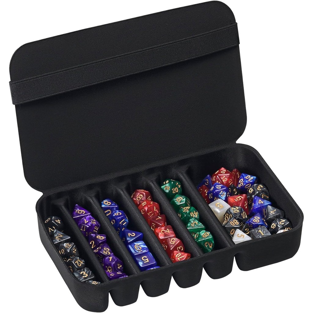 Dice Storage Case-2Pack,Stowable D4 D6 D8 D10 D% D12 D20 ชุดลูกเต๋าสําหรับ Dungeons และ Dragons Poly