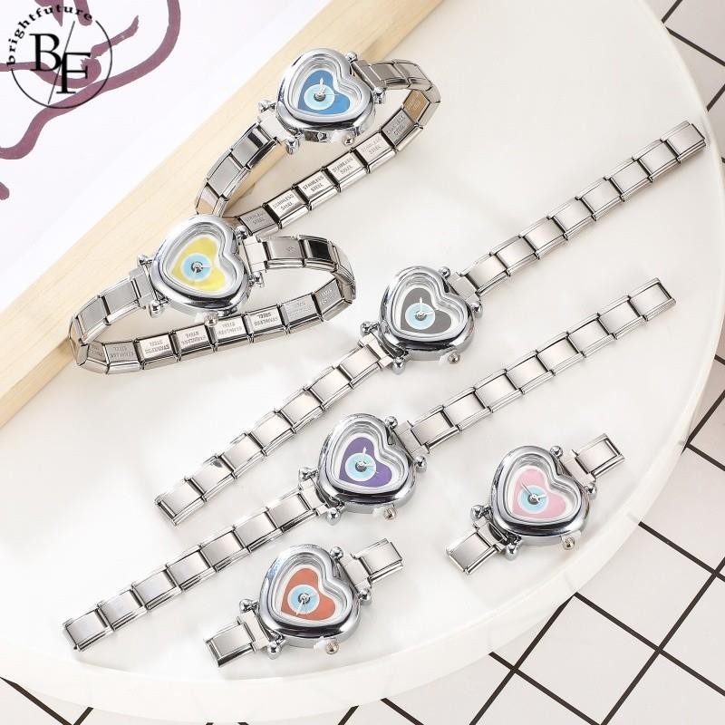 นาฬิกา Fit 9 มม. แบบอิตาเลียน สแตนเลส DIY สร้อยข้อมือสำหรับผู้ชายและผู้หญิง