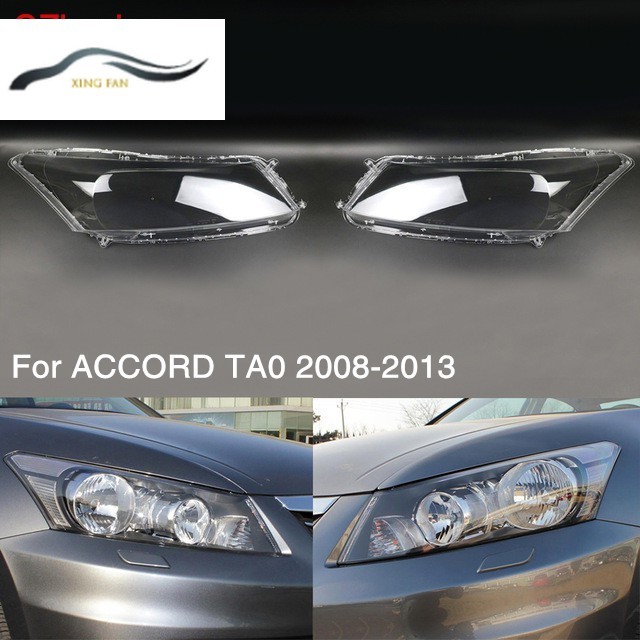 XINFAN Auto ไฟหน้าฝาครอบเลนส์ไฟหน้าโปร่งใสสําหรับ HONDA ACCORD TA0 2008 2009 2010 2011 2012 2013 CP1 CP2 CP3 ไฟหน้าเลนส์