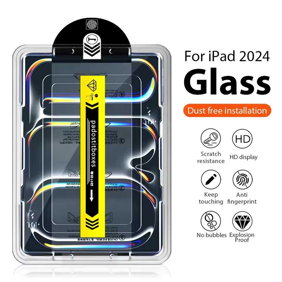 การจัดตําแหน่งอัตโนมัติชุดกระจกนิรภัยfor iPad 10th Gen Pro 11 M2ป้องกันหน้าจอAir5/6 Mini6 ฟิล์มทันที