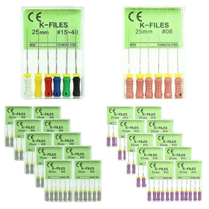 10 แพ็คทันตกรรม K-Files Endodontic Root Canal K-File (ใช้มือ) 21/25/31 มม.สแตนเลส endo ไฟล์เครื่องมื