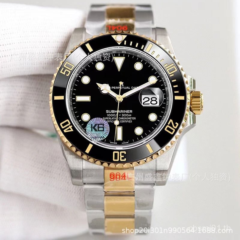 Zero Rework แรงงาน Home Submariner Series ทองสีดําสีเขียวน้ํา Ghost นาฬิกานําเข้า 8215 อัตโนมัตินาฬิ
