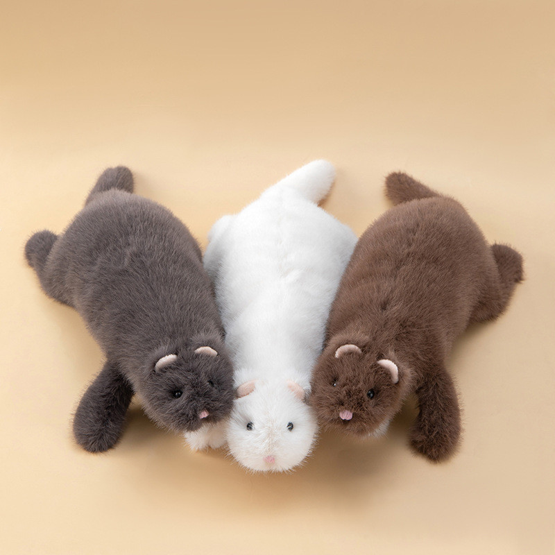 น่ารักจําลอง Ferret Palm Baby Doll Claw Machine แลกเปลี่ยนตุ๊กตา Pinch Music Decompression ของเล่น