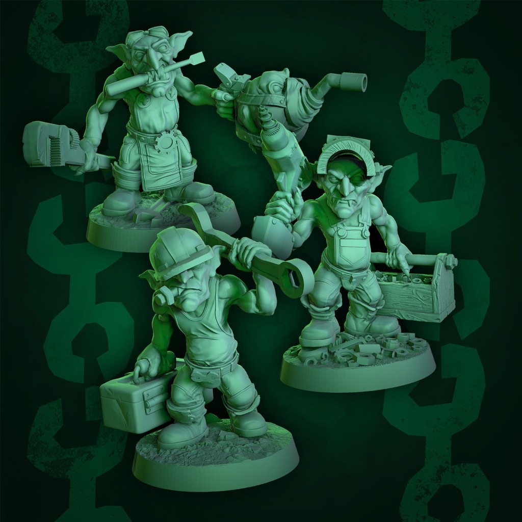 Warhammer Ass Essence Goblin Repairer Orc War Chess Board เกมจิตรกรรม DIY 3D การพิมพ์ 40K สีขาวรุ่น 