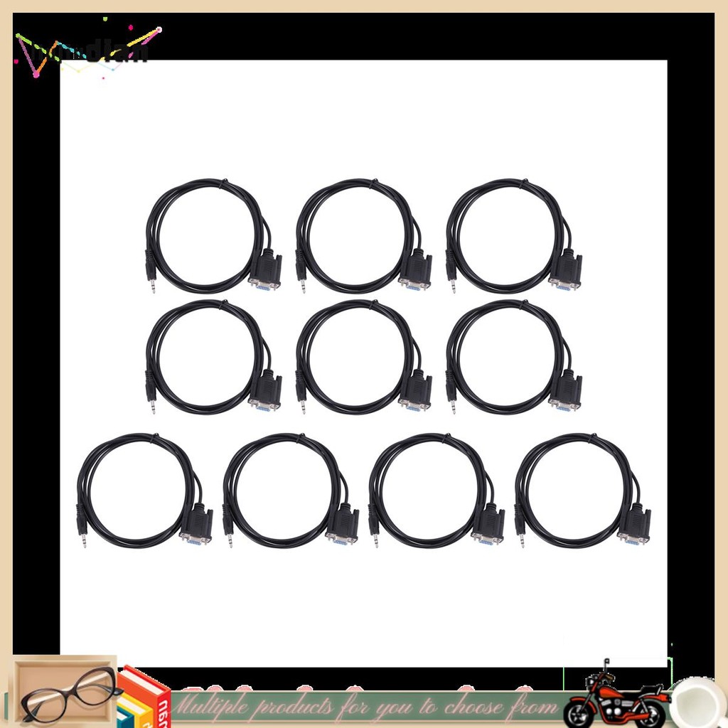 liujiudian.th10X DB9 9 Pin VGA Female Cable ,DB 9 Female to TRS 3.5mm (1/8In) TRS Stereo Male Serial