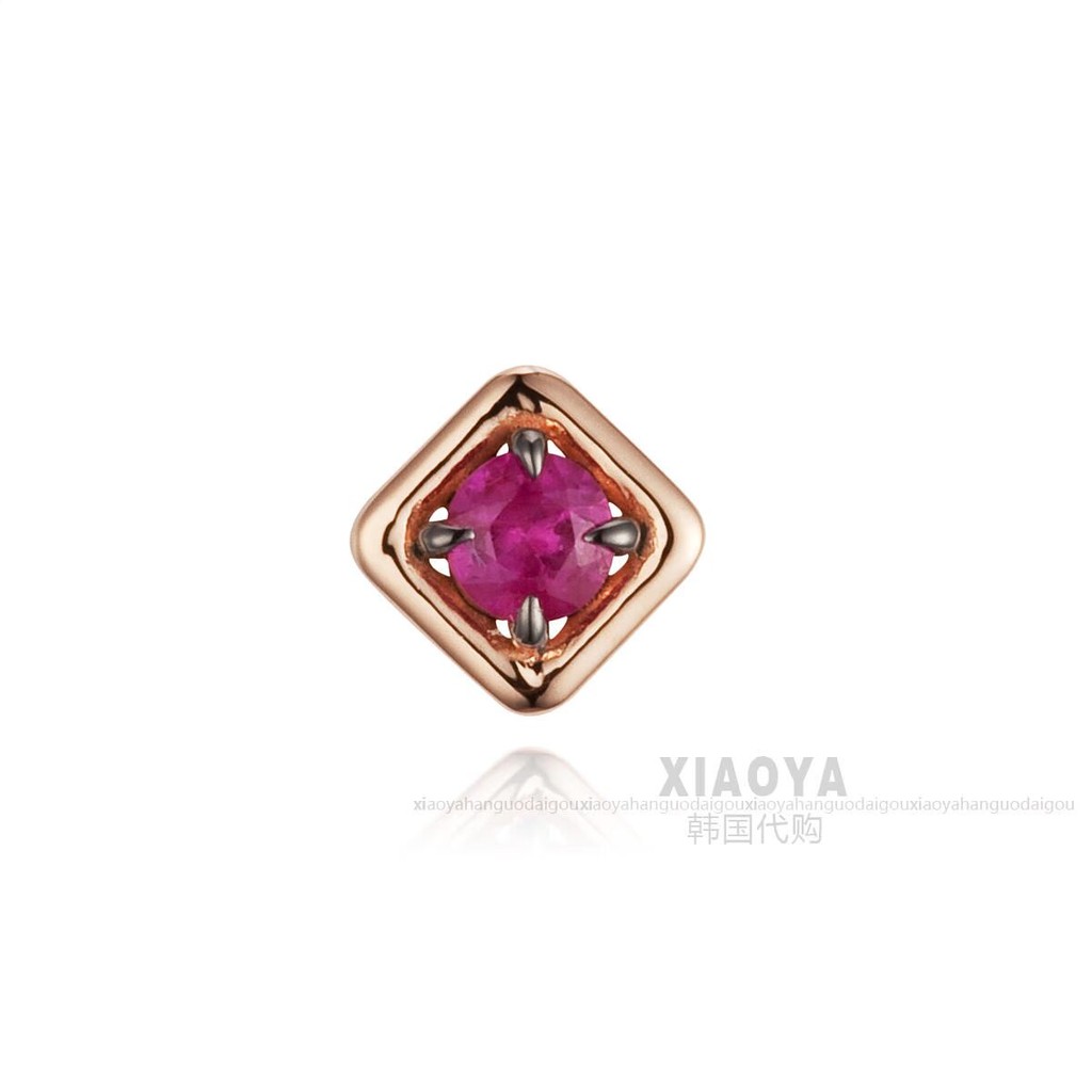 เกาหลี Daigou DIDIER DIDIER DUBOT Bae Suzy สิ้นสุด 14k Rose Gold Ruby Birthstone ต่างหูเดี่ยว