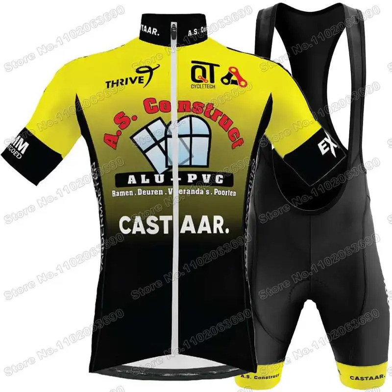 ชุดขี่จักรยาน 2025 AS Construct Castaar สำหรับผู้ชาย พร้อมเสื้อยูนิฟอร์มและกางเกงขาสั้นบิบ เหมาะสำหรับฤดูร้อน