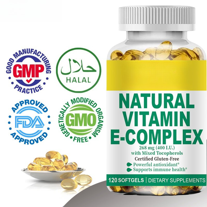 Vitamins E Complex Capsules การดูดซึมที่เพิ่มขึ้นอย่างมากเพื่อสนับสนุนระบบภูมิคุ้มกันที่แข็งแรง