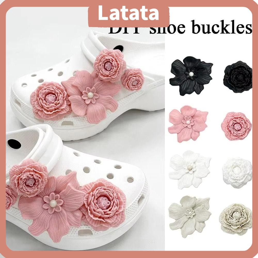 อุปกรณ์ตกแต่งรองเท้า 8 ชิ้น สำหรับรองเท้าชายหาด ดอกไม้ที่ถอดออกได้ อินเทรนด์ DIY คลิปหัวเข็มขัด เพื่ออุปกรณ์เสริมรองเท้า