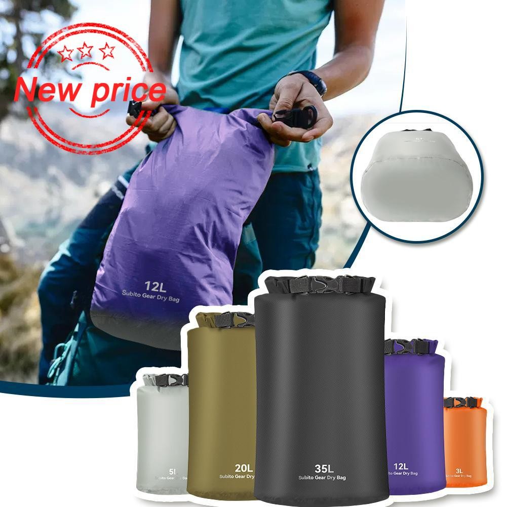3/5/12/20/35l กลางแจ้งกันน้ําแห้งกระเป๋าสําหรับ Camping Drifting เดินป่าว่ายน้ําล่องแก่งพายเรือคายัค