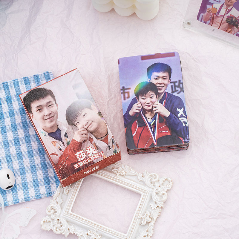 2.1Wansha Head CP Wang Chuqin และ Sun Yingsha สินค้า 3 นิ้ว Box Set55Laser การ์ดขนาดเล็ก LOMO Photo 