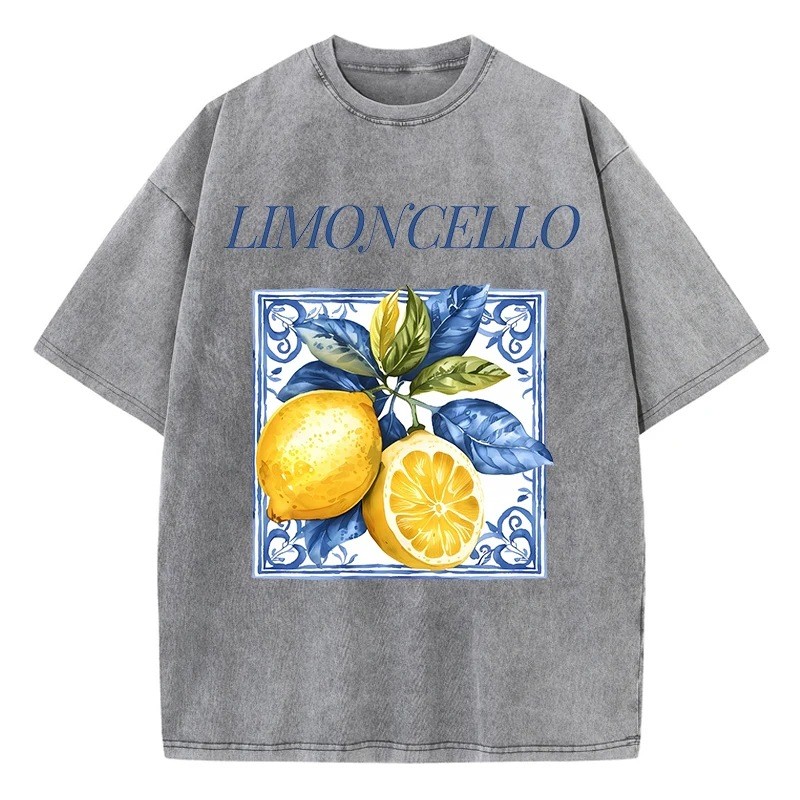 เสื้อยืดผู้ชาย คอปอม พิมพ์ลายปลาวูลฟิช ทำจากผ้าฝ้าย เหมาะสำหรับฤดูร้อน ในสไตล์ VRBO