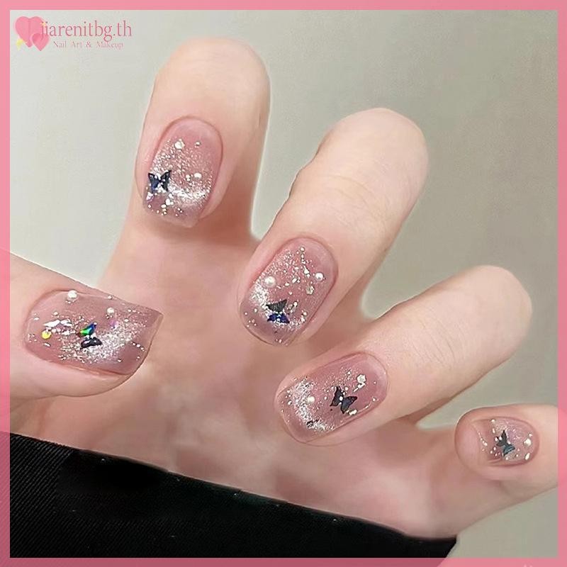 RENBG 12 กริด/กล่องเล็บ Enhancements เลื่อม Ultra-thin Star Bow รูปร่าง Glitter Gradient เล็บอุปกรณ์ตกแต่ง TH - รูปที่ 4