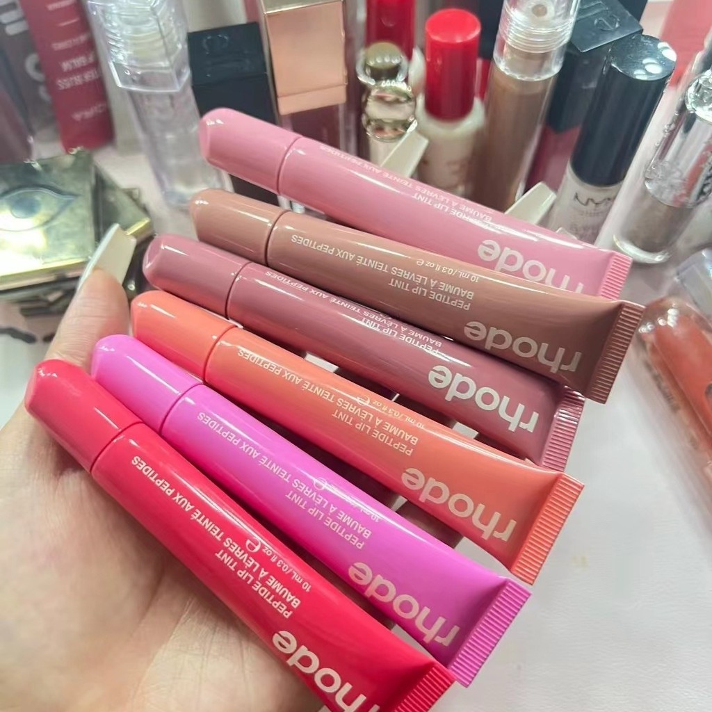 Spot Goods#High Edition Hailey New Color Lip Gloss Lipstick Phone Case Lip Balm peach/guava Gel Lip 