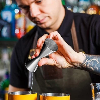 <จัดส่งทันที> Cocktail Jigger, พื้นผิวสแตนเลสเรียบออนซ์ถ้วย,อุปกรณ์เสริมบาร์ขัด 30/45ml พร้อมสเกลถ้วยตวงค็อกเทลบาร์เทนเด