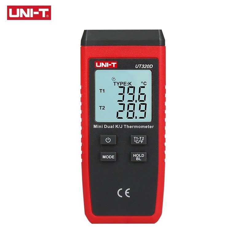 หน่วย UT320D UT320A K/J ประเภท Thermocouple Mini Contact Type Dual Channel Digital Temperature