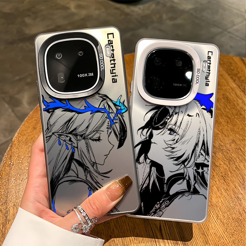 สําหรับ iQOO 15 Ultra/15R 13 12 Pro Z10 Z11 Turbo Z9 Z9X Neo 11/ Neo 10 Pro Neo 9 "Wuthering Waves" Sketch Carttheia Micro Matte Hard เคสโทรศัพท์สําหรับ iQOO Z9 Turbo Z8 กันกระแทก iQOO