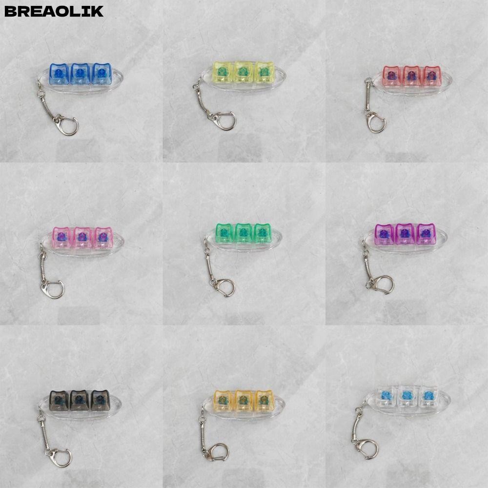 BREAOLIC Keycap ของเล่นหยิก, คีย์บอร์ดนิ้ว 3 คีย์ปุ่ม Keycap, DIY Mechanical Relief ความเครียด Fidge