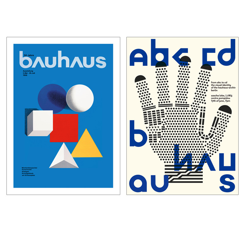 Bauhaus คลาสสิก Bauhaus Design Minimalist Modern Art โปสเตอร์ร้านเสื้อผ้าภาพวาดตกแต่งคําแนะนํา