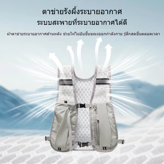 เสื้อกั๊กวิ่ง กระเป๋าเป้สะพายหลังจักรยาน ไนลอนกันน้ําพร้อมที่วางโทรศัพท์เสื้อกั๊กวิ่ง