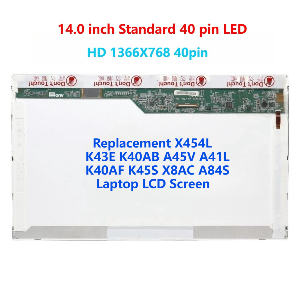 เปลี่ยน X454L K43E K40AB A45V A41L K40AF K45S X8AC A84S แล็ปท็อปหน้าจอ LCD