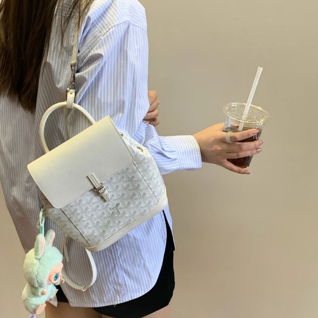 กระเป๋าเป้สะพายหลัง Goryard Retro ขนาดใหญ่ พร้อมกระเป๋า tote ลาย cowhide rain dew ทำจากผ้าลินินคุณภา