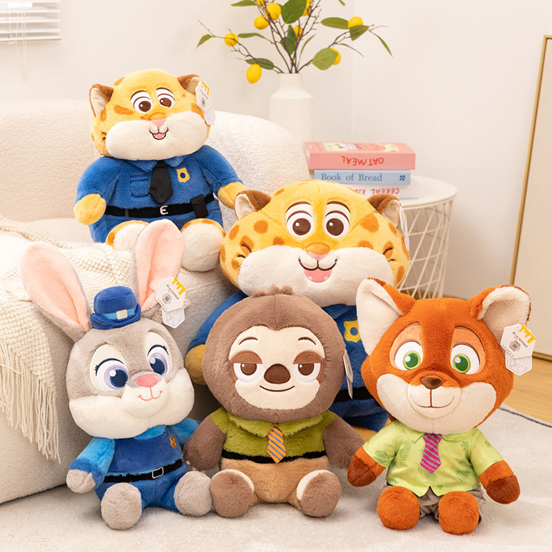 Zootopia ของเล่นตุ๊กตา Judy Nick เสือดาว Sloth Companion ตุ๊กตาตกแต่งห้องของขวัญวันเกิดเด็ก