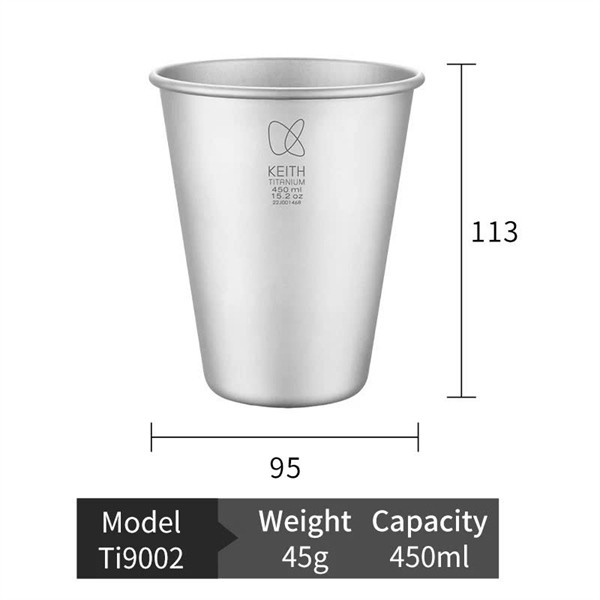 Keith Ti9002 แก้วเบียร์ไทเทเนียม 450ml