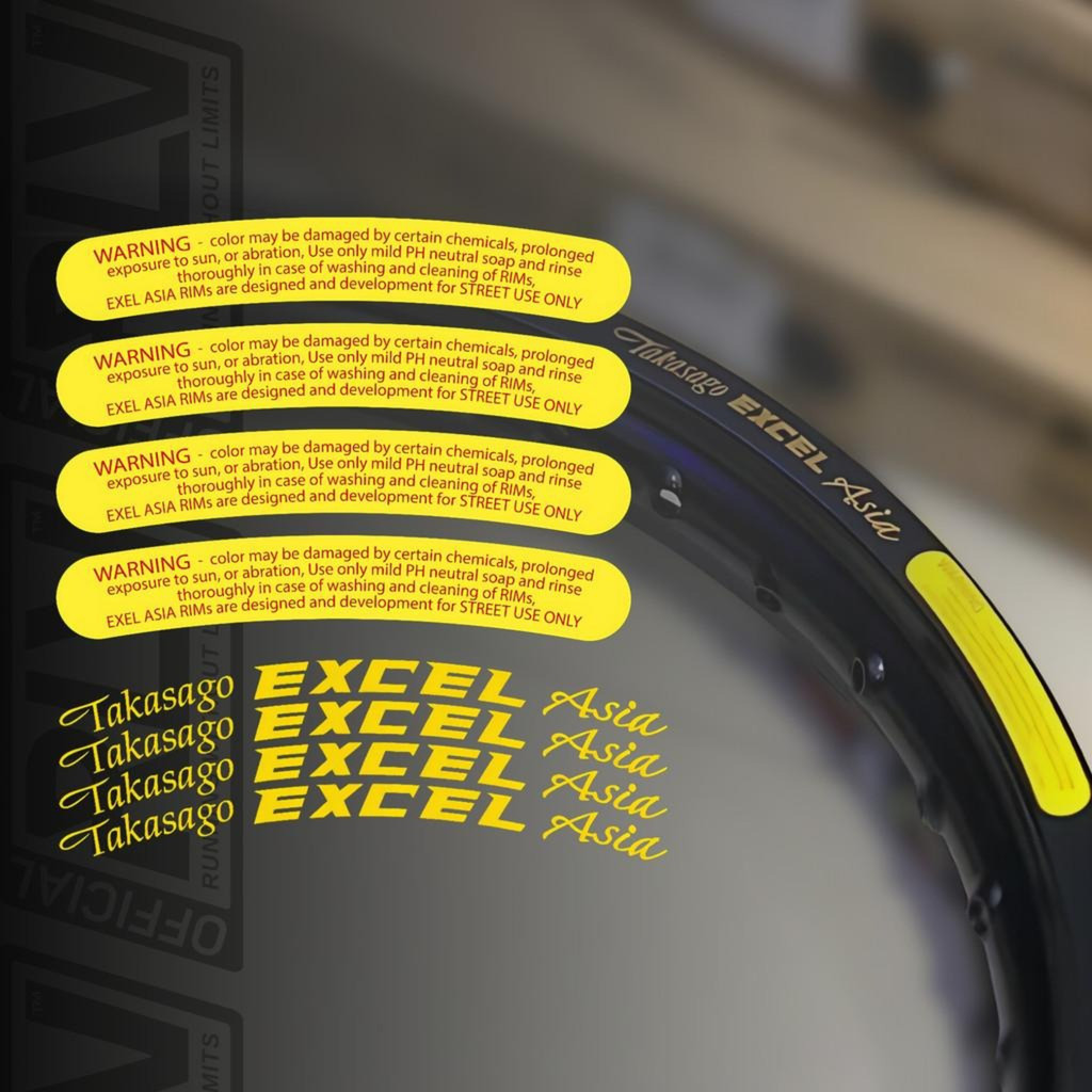 Takasago Excel Asia Premium UV Rim Rim Sticker for Glossy Rims - Motorcycle Rim Variation Sticker